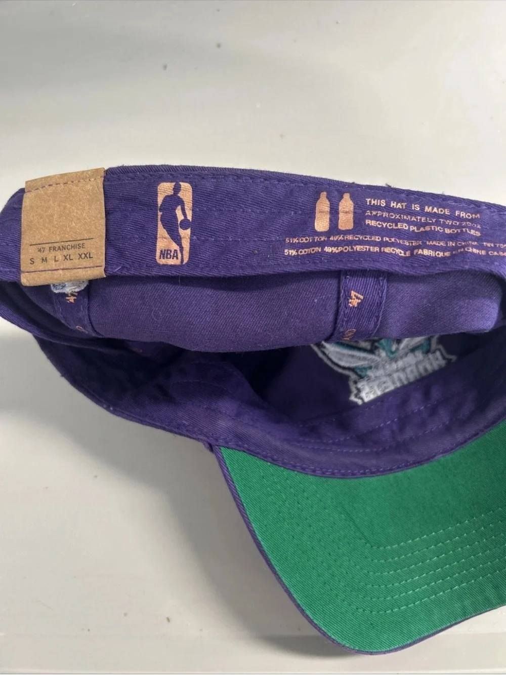 Charlotte Hornets ‘47 Brand Franchise Series Fitted Large Purple Hat Cap NBA